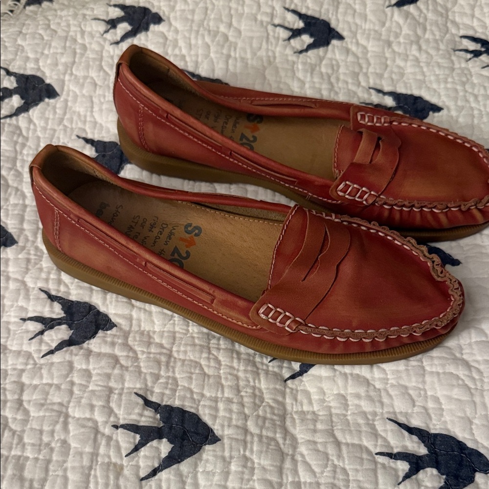 BED|STU Red Leather Loafers